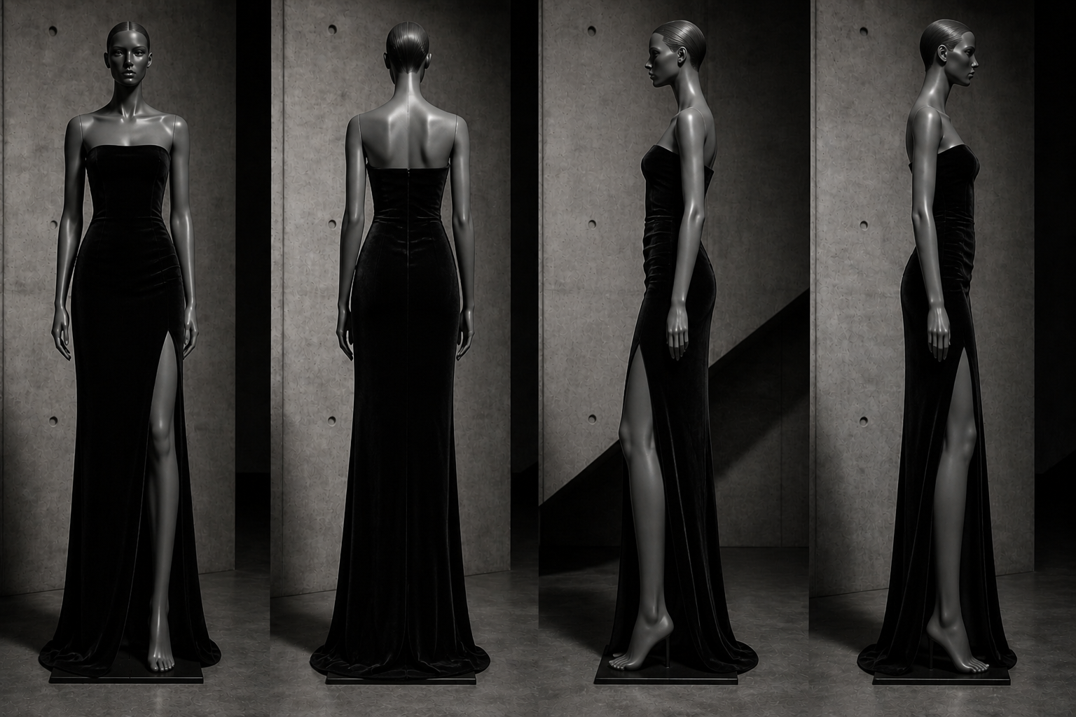 Black velvet dress (tailor made)